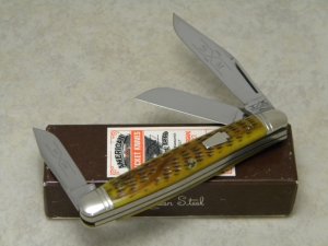Schatt & Morgan Series IX Keystone Series #9 Worm Groove Green Bone 043109 Stockman Knife in Box