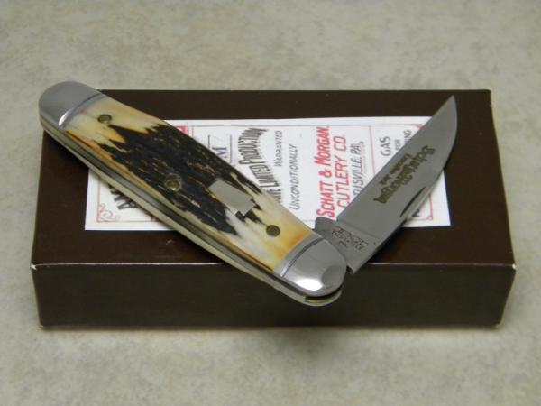 Schatt & Morgan Titusville PA USA Stag #99EJ Wharncliffe Executive Jack Knife in Box Schatt & Morgan Titusville PA USA Stag #99EJ Wharncliffe Executive Jack Knife in Box