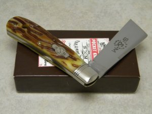 Schatt & Morgan Titusville PA. 2009 Series 4-V Worm Groove Bone 04161C Cotton Sampler Knife in Box