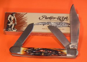 Vintage Parker Alabama USA Stockman Pocket Knife w/ Great Stag Handles - NOS -Loose Knife