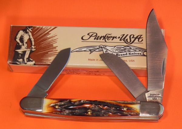 Vintage Parker Alabama USA Stockman Pocket Knife w/ Great Stag Handles - NOS -Loose Knife Vintage Parker Alabama USA Stockman Pocket Knife w/ Great Stag Handles - NOS -Loose Knife