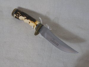 SCHRADE USA 153UH Uncle Henry Golden Spike Fixed Blade Knife & Leather Sheath