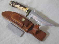 SCHRADE USA 153UH Uncle Henry Golden Spike Fixed Blade Knife & Leather Sheath SCHRADE USA 153UH Uncle Henry Golden Spike Fixed Blade Knife & Leather Sheath