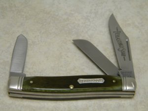 Heritage Schrade + NY USA Green Bone Everlastingly Sharp 8801 Stockman Knife c.1983