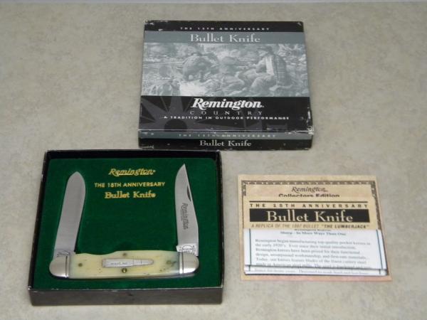 Remington USA 1997 Bone 15th Anniversary R4468 Bullet Muskrat Knife in Box Remington USA 1997 Bone 15th Anniversary R4468 Bullet Muskrat Knife in Box
