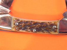 Battle Axe -Shouse & Hardin The Gambler Theme, 2 Blade Stag Handle ButterBean Knife +Blade Etching