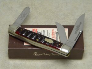 Schatt & Morgan Keystone Series XVII Red Bone 043155 Medium Stockman Knife in Box c.2007