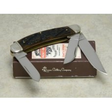 Schatt & Morgan Keystone Series XVIII Brown Worm Groove Bone 043160 Sowbelly Knife in Box c.2008 Schatt & Morgan Keystone Series XVIII Brown Worm Groove Bone 043160 Sowbelly Knife in Box c.2008