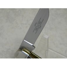 Schatt & Morgan Keystone Series XVIII Brown Worm Groove Bone 043160 Sowbelly Knife in Box c.2008 Schatt & Morgan Keystone Series XVIII Brown Worm Groove Bone 043160 Sowbelly Knife in Box c.2008