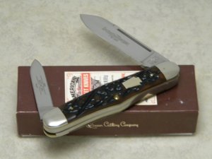 Schatt & Morgan Keystone Series XVIII Brown Worm Groove Bone 042276 Swell Center Knife in Box c.2008