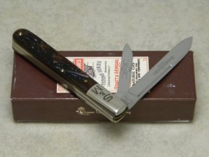 Schatt & Morgan Keystone Series XVIII Brown Worm Groove Bone 042297 Jack Knife in Box c.2008