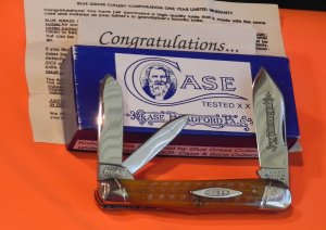 Case xx 1995 Whittler Knife w Beautiful (Carmel or Butterscotch?) Corncob Jigged Bone Handles -NOS