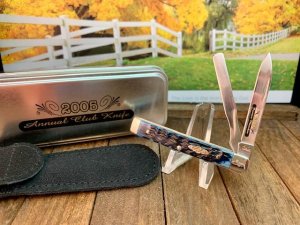 Case Small Doctor’s Knife In Mediterranean Blue jigged Bone, 2005 CCC Junior Member Knife