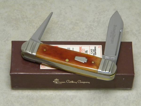 Schatt & Morgan Keystone Series XIX Smooth October Harvest Bone 042299 Harness Knife in Box c.2009