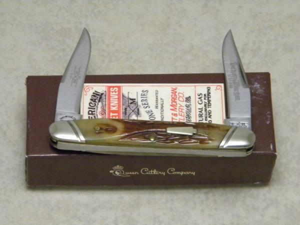Schatt & Morgan Keystone Series XX Reverse Worm Groove Bone 042121 Small Muskrat Knife in Box c.2010 Schatt & Morgan Keystone Series XX Reverse Worm Groove Bone 042121 Small Muskrat Knife in Box c.2010
