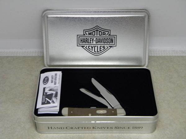 Case XX USA 2018 Earth Brown Micarta 10254 SS Harley Davidson Trapper Knife 