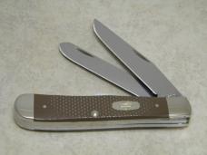 Case XX USA 2018 Earth Brown Micarta 10254 SS Harley Davidson Trapper Knife 