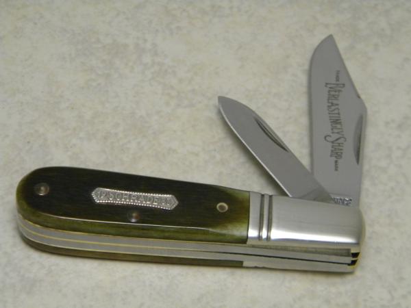 Heritage Schrade + NY USA Green Bone 2661 Everlastingly Sharp Barlow Knife c.1983 Heritage Schrade + NY USA Green Bone 2661 Everlastingly Sharp Barlow Knife c.1983