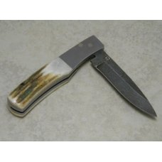 Parker USA Stag Damascus Linerlock Barlow Knife 