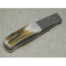 Parker USA Stag Damascus Linerlock Barlow Knife 