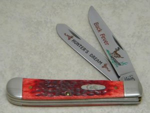 Case XX USA 2000 Red Bone 6254 SS "Buck Fever Hunter's Dream" Trapper Knife