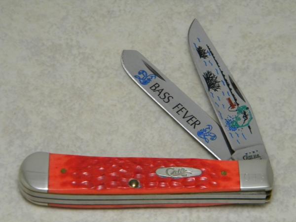 Case XX USA 2000 Red Bone 6254 SS "Bass Fever" Trapper Knife Case XX USA 2000 Red Bone 6254 SS "Bass Fever" Trapper Knife