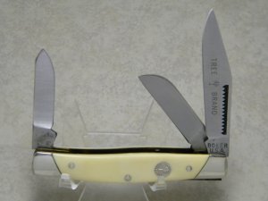 Boker USA Tree Brand Smooth White Composition 9885V Stockman Knife