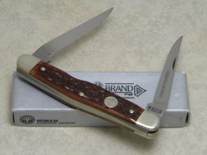 Boker Solingen Germany Tree Brand 9572 Red Bone Carolina Muskrat Knife in Box