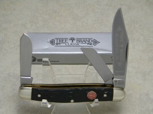 Boker Solingen Germany Stainless Tree Brand Classic 7474SS Jigged Black Stockman Knife in Box