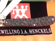 Vintage Henckels International 2 Blade Slim Line Trapper Knife with Great Red Bone Handles -NOS Vintage Henckels International 2 Blade Slim Line Trapper Knife with Great Red Bone Handles -NOS