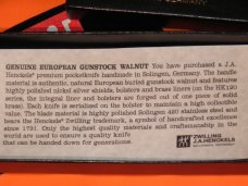 Vintage J A Henckels Trapper (HK5-GSW) Pocket Knife w/ GunStock Walnut Handles -COA & Orig Box Vintage J A Henckels Trapper (HK5-GSW) Pocket Knife w/ GunStock Walnut Handles -COA & Orig Box