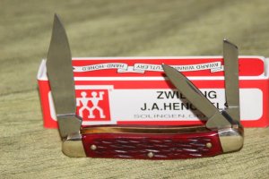 Vintage pre-2002 Henckel HK-0007-RP  Red Picked Bone Whittler knife NIB (#21)