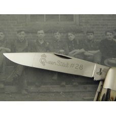 Queen Cutlery Co. #28 English Jack in Winterbottom Bone: 4 1/2” closed; 1958 - 1960, Queen Cutlery Co. #28 English Jack in Winterbottom Bone: 4 1/2” closed; 1958 - 1960,