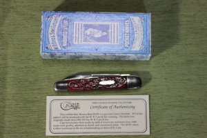 Vintage 1991 Case XX Classic 6391 Cigar Whittler Red Bone Knife NIB (#26)