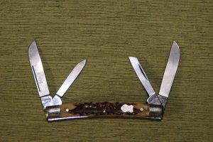 Vintage pre-1990 Buck Creek Congress Deer Stag Bull/Bear knife (#34)