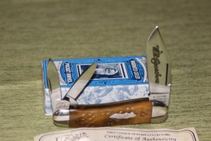 Vintage 1992 Case XX Classic 63043 1/2 Whittler Green bone Handles knife NIB (#58)