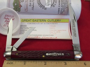 Great Eastern Tidioute Ruby Red Jigged Bone 1 of 25 Pattern # 890310