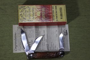 Vintage 1996 Case XX Classic 6340  Large Stockman Etch Bowtie Honey knife serial #306 (#62)