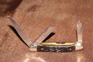 Vintage 1980 Case XX 6318 HP Stockman medium Bone Knife (#117)
