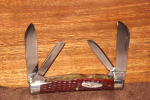 Vintage 1965-1969 Case XX 6488 Large Congress Red bone Knife (#121)