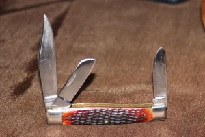 Vintage 1965-1969 Case XX 6375 Stockman Red bone Knife (#123)