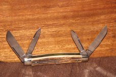 Vintage pre-1970 Hen & Rooster (Voss Cutlery) Congress stag handle knife (#152)