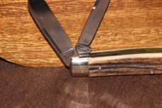 Vintage pre-1970 Hen & Rooster (Voss Cutlery) Congress stag handle knife (#152)