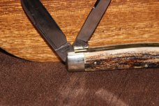 Vintage pre-1970 Hen & Rooster (Voss Cutlery) Congress stag handle knife (#152)