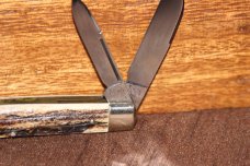 Vintage pre-1970 Hen & Rooster (Voss Cutlery) Congress stag handle knife (#152)