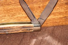 Vintage pre-1970 Hen & Rooster (Voss Cutlery) Congress stag handle knife (#152)