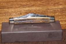Vintage pre-1970 Hen & Rooster (Voss Cutlery) Congress stag handle knife (#152)