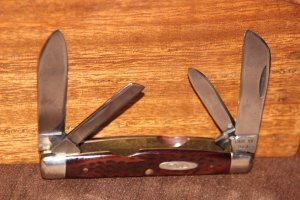 Vintage 1974 Case XX 6488 Large Congress Red bone knife (#165)