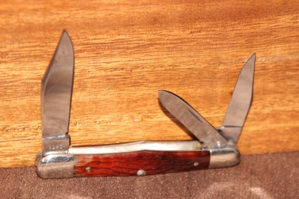 Vintage 1971 Case XX 6383 Whittler Red bone knife (#168)