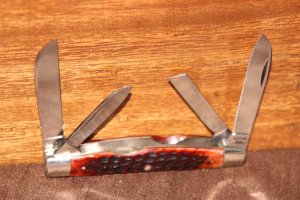 Vinage 1970 Case XX 64052 Congress Red bone knife (#169)